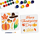 MAYJOYDIY 2pcs Thanksgiving Stencils Fall Stencils Pumpkin Autumn Maple Leaf Corn Template Happy Thanksgiving Day Hello Text 11.8×11.8inch with Paint Brush for Floor Wall Furniture DIY-MA0001-58-1