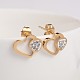 Heart 304 Stainless Steel Polymer Clay Rhinestone Ear Studs STAS-H302-13A-1