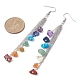 Ohrhänger aus natürlichen und synthetischen Chakra-Perlen mit gemischten Edelsteinen EJEW-JE05427-02-3