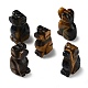 天然タイガーアイ彫刻癒しの置物  レイキエネルギーストーンのディスプレイ装飾  犬  18~18.5x13x27~28mm G-B062-03B-1