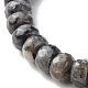 Bracelet extensible en perles de bois de labradorite naturelle et de wengé reiki BJEW-JB06896-02-5