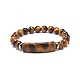 Bracelet extensible en perles d'oeil de tigre naturel BJEW-JB08879-04-1