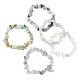 5Pcs 5 Style Natural Mixed Gemstone Chips Beaded Stretch Bracelets Set for Women BJEW-FZ00007-2
