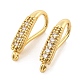 Brass with Cubic Zirconia Earring Hooks KK-Q782-01G-1