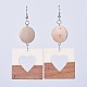 Resin & Wood Dangle Earrings EJEW-JE03025-01-1