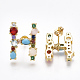 (vendita di fabbrica di gioielli per feste) orecchini a bottone in ottone con micro pavé di zirconi cubici EJEW-S201-41H-1