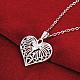 Silver Plated Brass Heart Pendant Necklaces for Women NJEW-BB00830-2