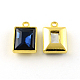 Rectangle Faceted Glass Pendants TIBE-Q050-190B-LF-1