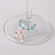 Flores acrílico charms de vidrio de vino transparentes AJEW-JO00005-3
