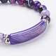 Natural Agate Beads Charm Bracelets BJEW-K164-C-3