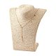 立体的なネックレスの胸像が表示されます  PUマネキンのジュエリーディスプレイ  籐でカバー  小麦  195x115x223mm NDIS-E018-B-01-2