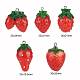 25 pièces 5 tailles pendentifs fraise en résine RESI-ZZ0001-06-2