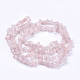 Natural de cuarzo rosa de piedra hebras de abalorios G-R192-03-2