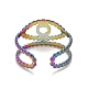 Placcatura ionica color arcobaleno (ip) 304 anello per polsino aperto da donna in acciaio inossidabile RJEW-A005-29MC-3