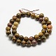 Chapelets de perles de jaspe dendritique naturelle X-G-E382-07-8mm-3