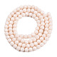 Chapelets de perles en verre opaques solides GLAA-R166-4mm-02M-2
