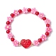 Bracelets extensibles en argile polymère à fleurs faits à la main BJEW-JB09825-02-1