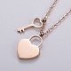304 Stainless Steel Pendant Necklaces NJEW-I232-19RG-3