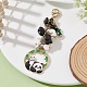 Decoraciones colgantes de esmalte de aleación de panda HJEW-JM01275-02-3