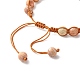 Bracelet de perles tressées en jaspe impérial naturel rond pour hommes femmes BJEW-JB06902-5