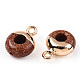 Synthetic Goldstone Flat Round/Donut Charms G-I347-02-3