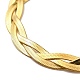 304 Stainless Steel Interlocking Herringbone Chain Bracelet for Men Women BJEW-H554-01G-2