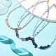 3Pcs 3 Style Dyed Natural Mixed Gemstone Chips & Shell Heart & Pearl Beaded Necklaces Set NJEW-JN04354-5