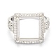 925 componentes de anillo de dedo de garra de diamante de imitación de plata esterlina STER-E061-35P-3