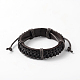 Adjustable Unisex Cowhide Cord Bracelets BJEW-L544-12B-2