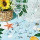 Ciondoli per bicchieri da vino in lega di animali marini AJEW-SC0002-16-4