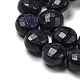 Chapelets de perles en pierre d'or bleue synthétique G-K351-A01-02-4