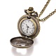 Lega piatta e rotonda con cuore pendente orologio da tasca collana di quarzo WACH-N011-27-3