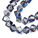 Electroplate Transparent Glass Beads Strands EGLA-N002-29-4
