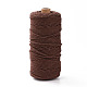 工芸品の編み物用の綿糸  サドルブラウン  3mm  約109.36ヤード（100m）/ロール KNIT-PW0001-01-13-2