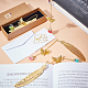 Nbeads Glass Ball & 3D Brass Butterfly Pendant Bookmarks AJEW-NB0005-10-4