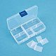 PH PandaHall 5 Pack 10 Grids Rectangle Plastic Bead Storage Box Case Container Jewelry Organizer with Movable Dividers for Small Earring Jewelry Craft Sewing Supplies CON-PH0001-14-3