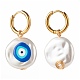 Pendientes de perlas de imitación redondos con estampado de ojo malvado 3d para niña mujer EJEW-JE04605-2
