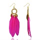 Enthusiastic Feathered Earrings X-EJEW-PJE664-1-2