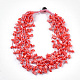 Mehrsträngige Halsketten aus synthetischen Korallenperlen NJEW-S414-54A-1