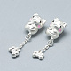 999 925 Sterling Silver Puppy Dangle Charms STER-T002-153S-1