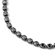 Cube Synthetic Non-Magnetic Hematite Beaded Necklaces for Women Men NJEW-E097-04-2