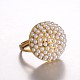 Chic Lady's Daily Wear Jewelry 316 Stainless Steel Acrylic Pearl Finger Rings RJEW-J066-92-16mm-2