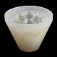 Diyのシリコーンキャンドル型  香りのよいキャンドル作りに  ハロウィンスカルスタック  ホワイト  10.8x8.5cm  内径：10のCM SIMO-P004-02-4