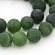 Rotonde fili di perline naturale pietra verde satinato G-J338-18-12mm-1