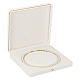Квадратная коробка для жемчужного ожерелья из искусственной кожи LBOX-WH0002-06B-1