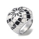 304 широкое кольцо из эмали из нержавеющей стали для женщин RJEW-P095-04P-1