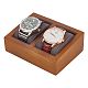 Soportes de exhibición de relojes de pulseras dobles de madera rectangular ODIS-WH0030-39-1