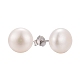 Pearl Ball Stud Earrings X-EJEW-Q701-01C-4