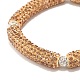 Bling strass en pâte polymère tube incurvé perles bracelet extensible pour les femmes BJEW-JB07490-02-4