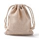 コットンラッピングポーチ巾着袋  ギフトサシェバッグ  モスリンバッグ再利用可能なティーバッグ  小麦  11x9.5cm ABAG-R011-10x12-3